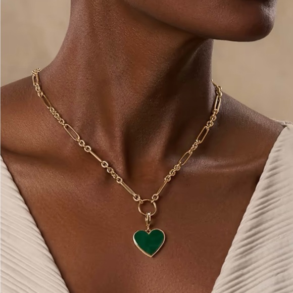 Karma and Luck Malachite Heart Charm - Picture 2 of 6